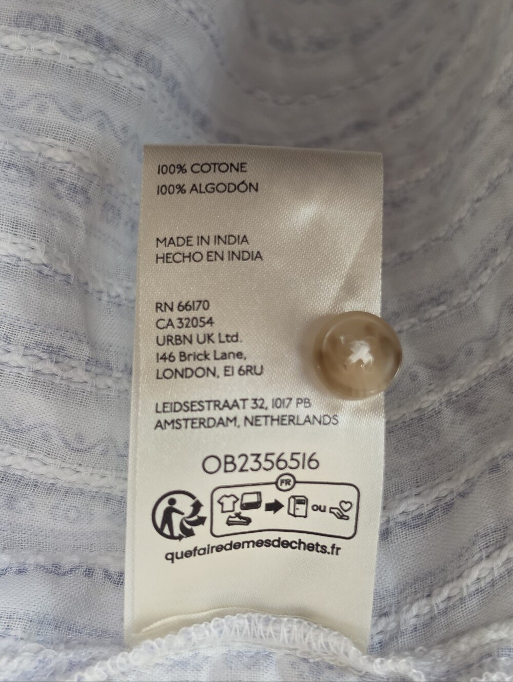 Anthropologie blouse White Striped Ruffle Button-Up top - Picture 5 of 6